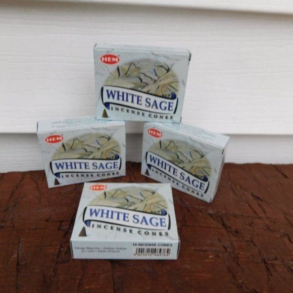 Hem White Sage Incense Cones 4 Boxes NEW FIRM - Picture 3 of 6